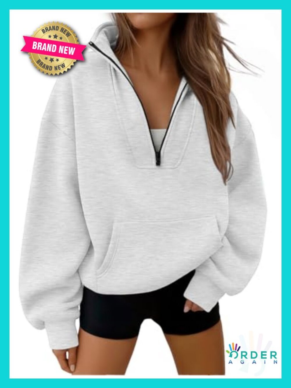 Quarter Half Zip Pullover Sweatshirt Hoodie Workout Casual Fall Winter